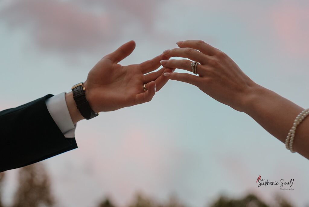 Bride and groom portraits at Covington Gardens wedding venue