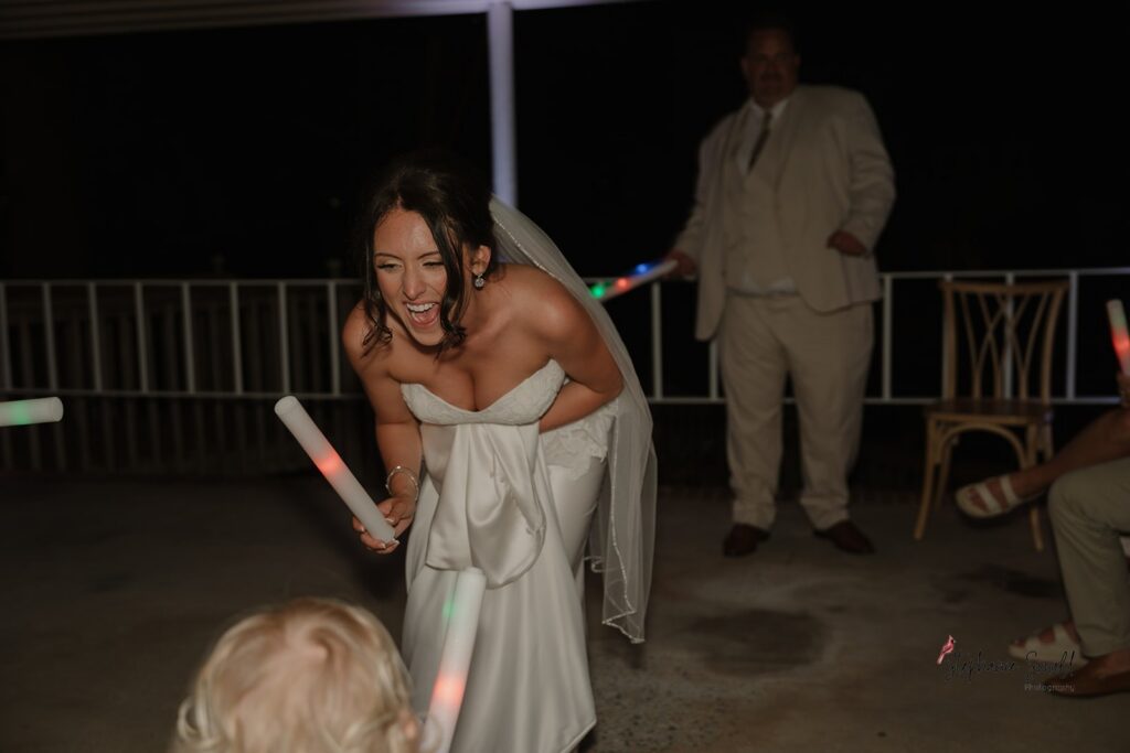 Reception details from lakeside wedding North Carolina