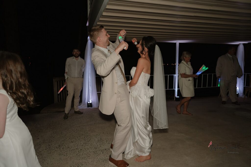 Reception details from lakeside wedding North Carolina