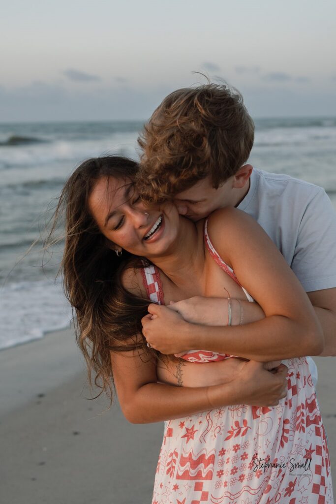 natural documentary wedding photography in Greensboro NC of bride and groom laughing