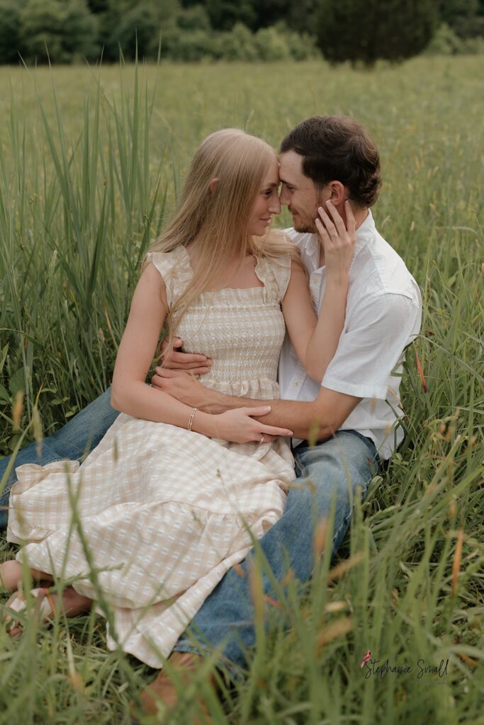 candid wedding photo of couple walking together in Greensboro NC