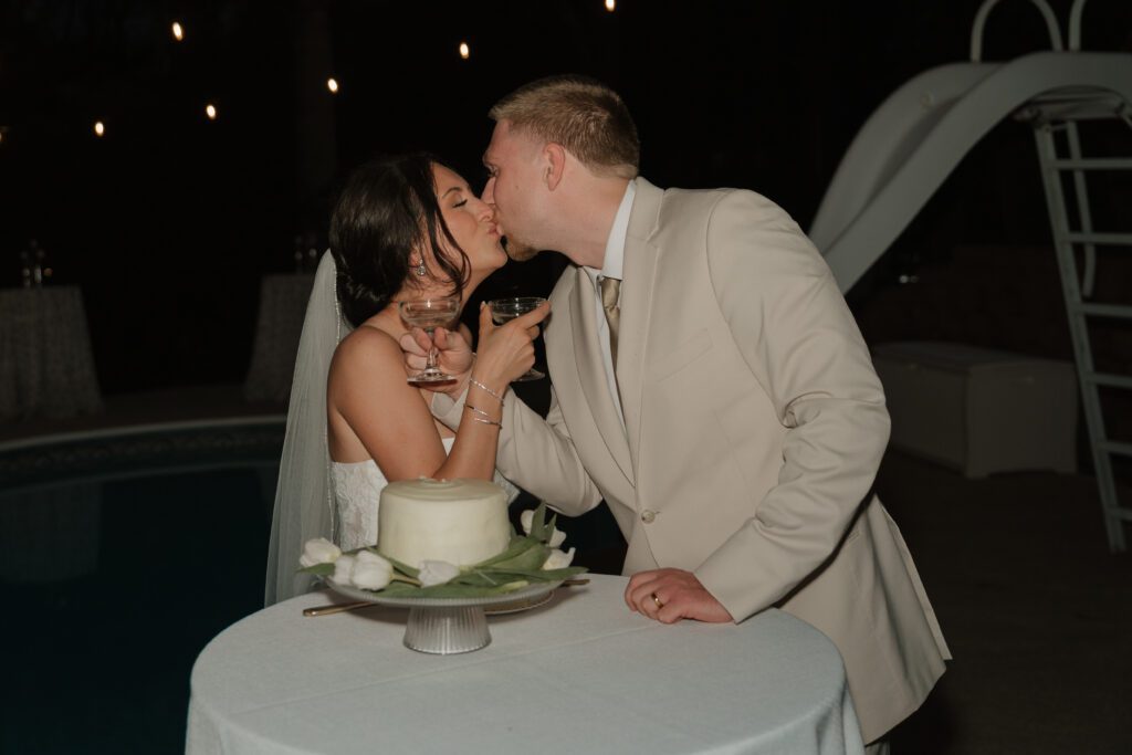 Reception details from lakeside wedding North Carolina